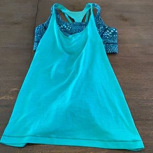 Aqua Lululemon Tank Top with Built in Bra